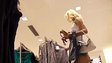 Upskirting scene of hot blonde shopping
