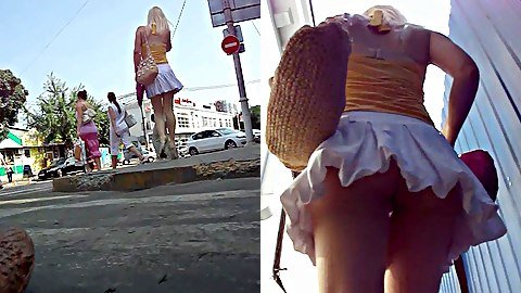 Upskirt video with cute asses flashing