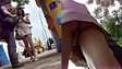 The candid upskirt panty in the street