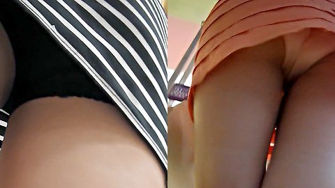 Hot upskirt moms in a toys shop
