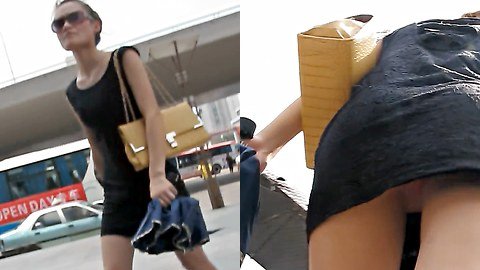 Mouth-watering outdoor upskirt video