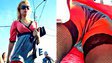 HD fishnet stockings upskirt video