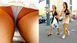 Two sexy upskirt girls in one hot clip